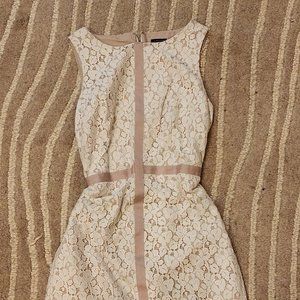 White Lace Floral Ann Taylor Midi Dress